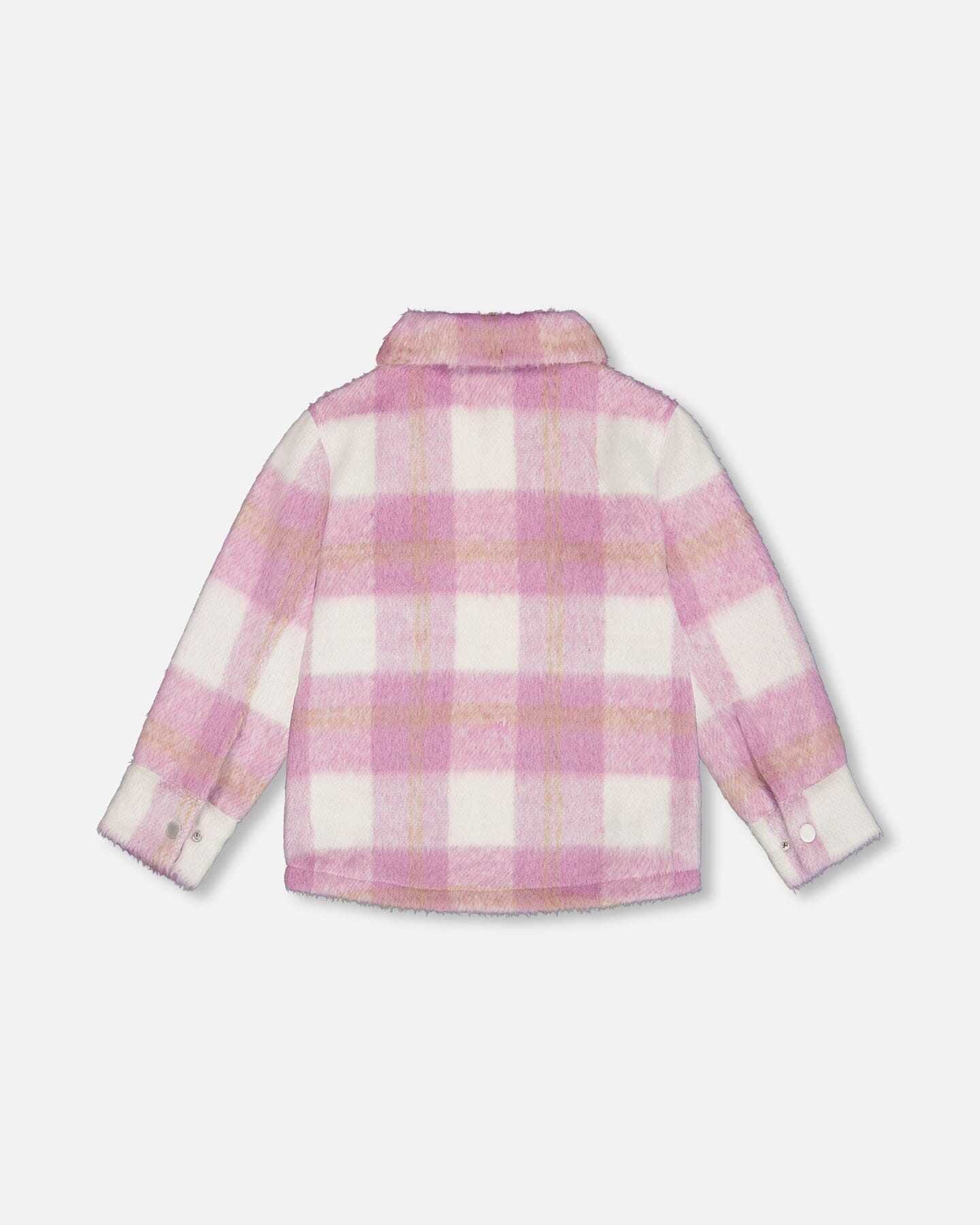 Overshirt Wool-Effect With Pockets Plaid Lilac And Off White - G20U18_091