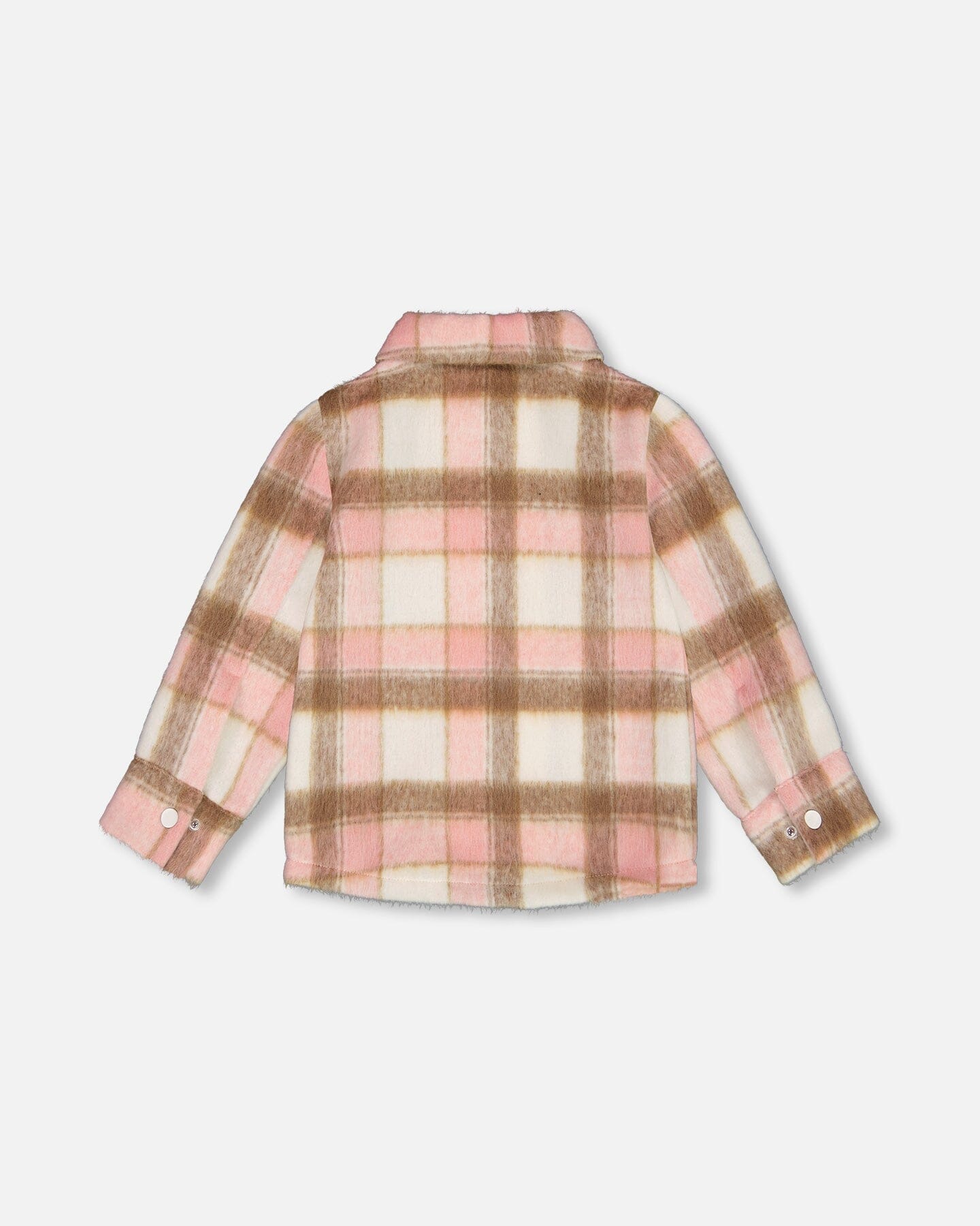 Overshirt Wool-Effect With Pockets Plaid Pink, Nougat And Off White - G20U18_092