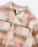 Overshirt Wool-Effect With Pockets Plaid Pink, Nougat And Off White - G20U18_092