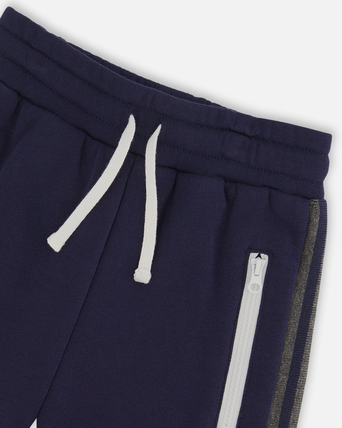 Fleece Sweatpants With Contrast Side Rib Navy - G20U20_481