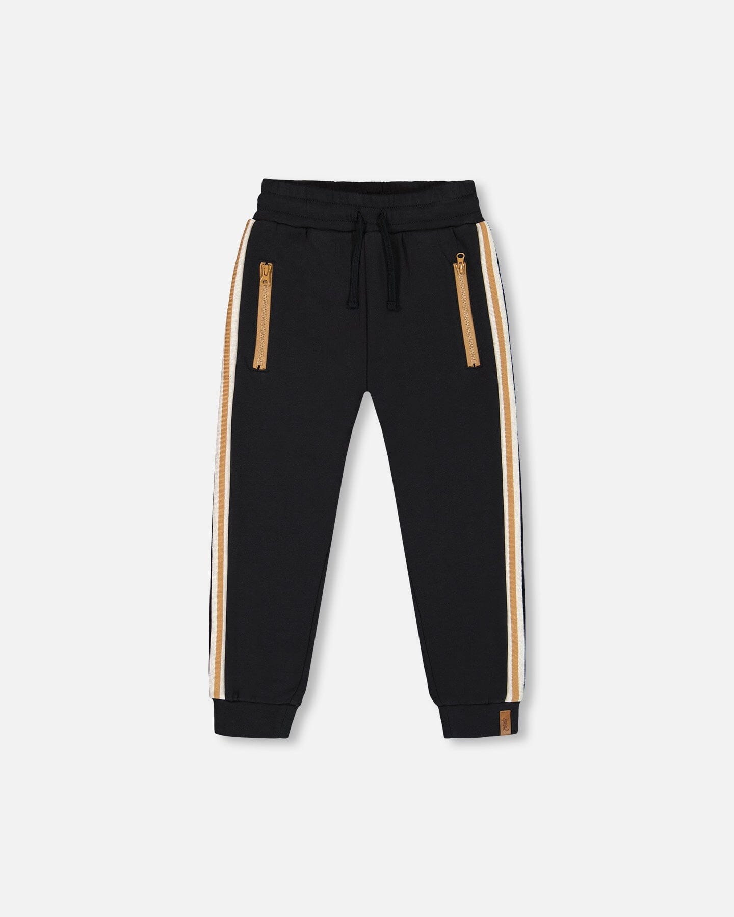 Fleece Sweatpants With Contrast Side Rib Black - G20U20_999