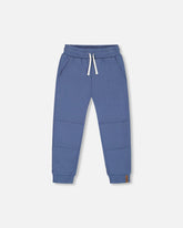 Pantalon de jogging en molleton avec poches bleu