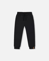 Pantalon de jogging noir en molleton avec poches