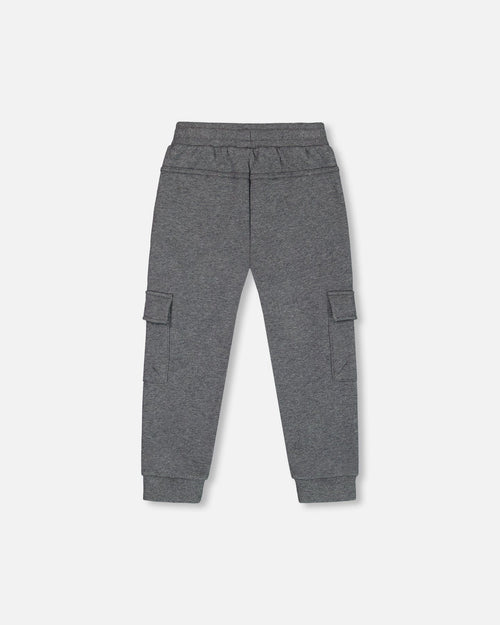 Fleece Sweatpants With Cargo Pockets Dark Gray - G20U22_196