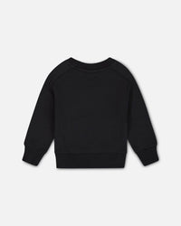 Fleece Sweatshirt With Print Black Sweaters & Hoodies Deux par Deux 