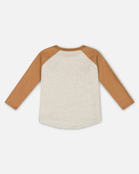 Raglan T-Shirt With Print Brown And Beige Mix - G20U73_193