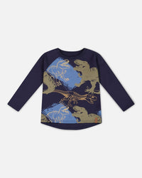 Raglan T-Shirt With Dinosaure Print Navy - G20U73_481