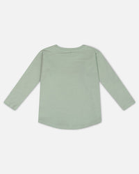 Long Sleeve T-Shirt With Print Sage - G20U74_325