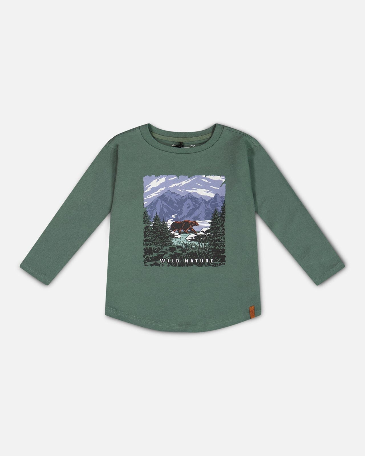 Long Sleeve T-Shirt With Print Forest Green - G20U74_930