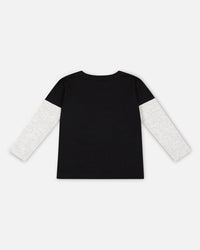 Layered Long Sleeve T-Shirt Black Tees & Tops Deux par Deux 