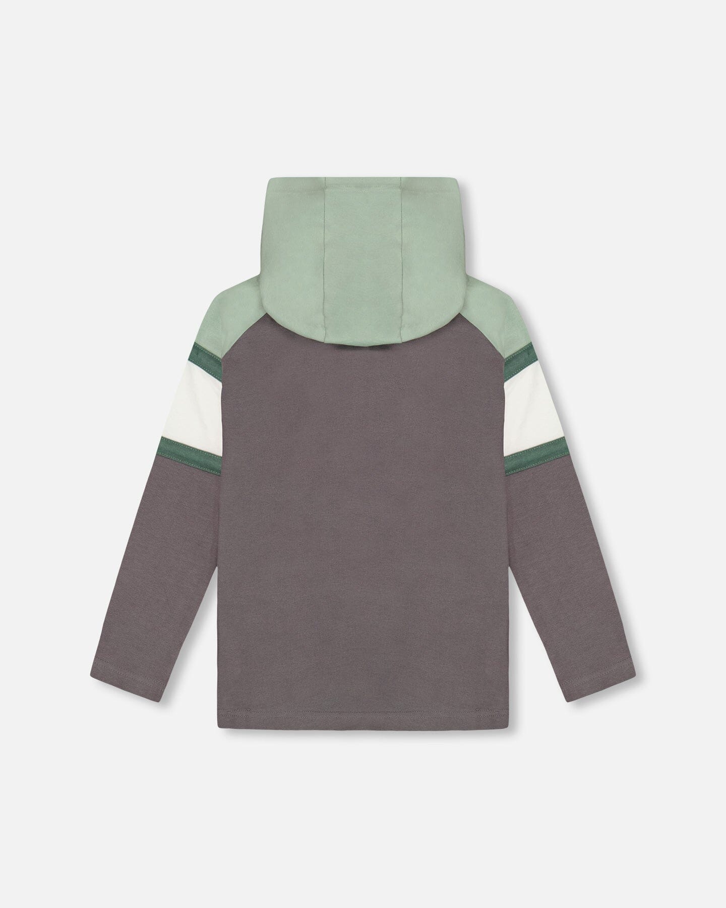 Raglan Hooded T-Shirt Green And Dark Gray Tees & Tops Deux par Deux 