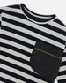 Striped Rib T-Shirt Black Tees & Tops Deux par Deux 