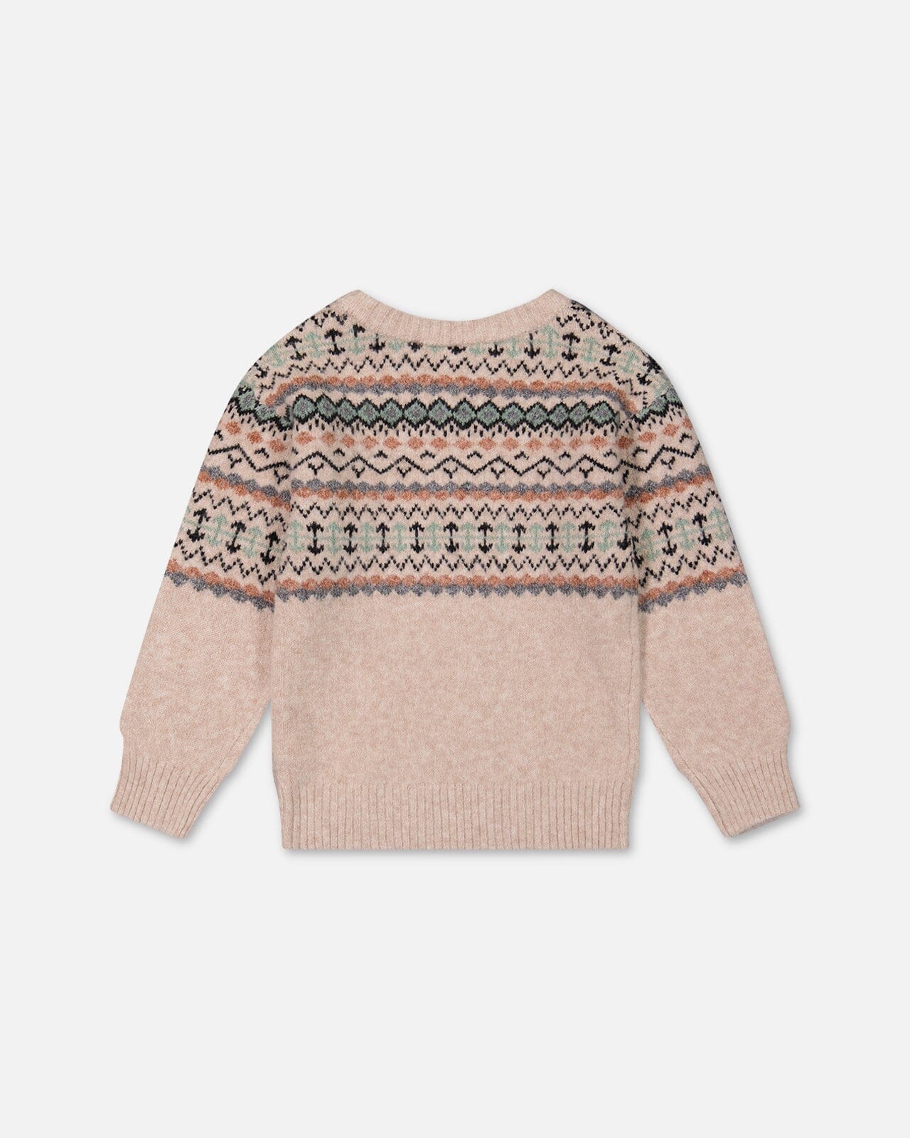 Sweater With Norwegian Jacquard Beige Mix Sweaters & Hoodies Deux par Deux 