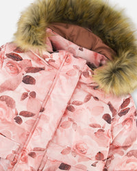 Puffy Jacket Printed Rose Petals Outerwear Deux par Deux 