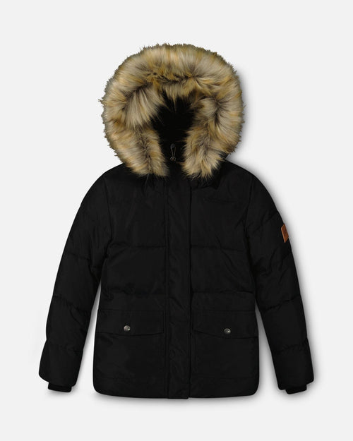 Puffy Jacket Black Outerwear Deux par Deux 