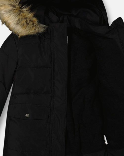 Puffy Jacket Black Outerwear Deux par Deux 