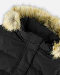 Puffy Jacket Black Outerwear Deux par Deux 