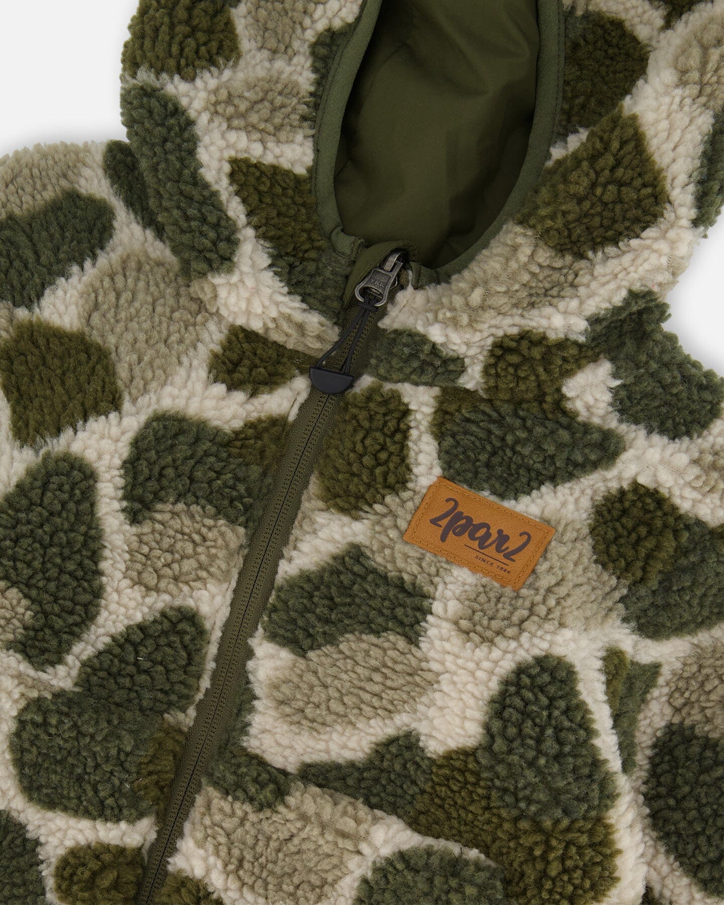 Reversible Sherpa Jacket Camouflage Green Outerwear Deux par Deux 