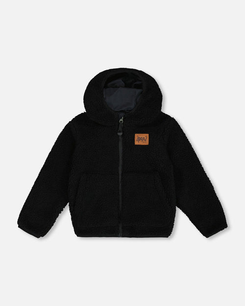 Reversible Sherpa Jacket Black Outerwear Deux par Deux 