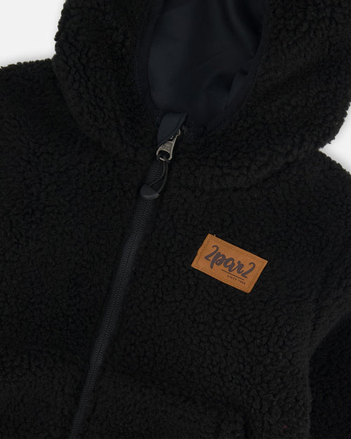 Reversible Sherpa Jacket Black Outerwear Deux par Deux 