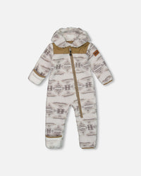 Baby One Piece Plush Gray And Beige Outerwear Deux par Deux 