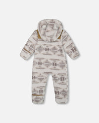 Baby One Piece Plush Gray And Beige Outerwear Deux par Deux 