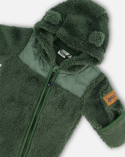 Baby One Piece Plush Forest Green Outerwear Deux par Deux 