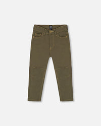 Stretch Twill Straight Leg Pants Khaki Green - G20YB22_367