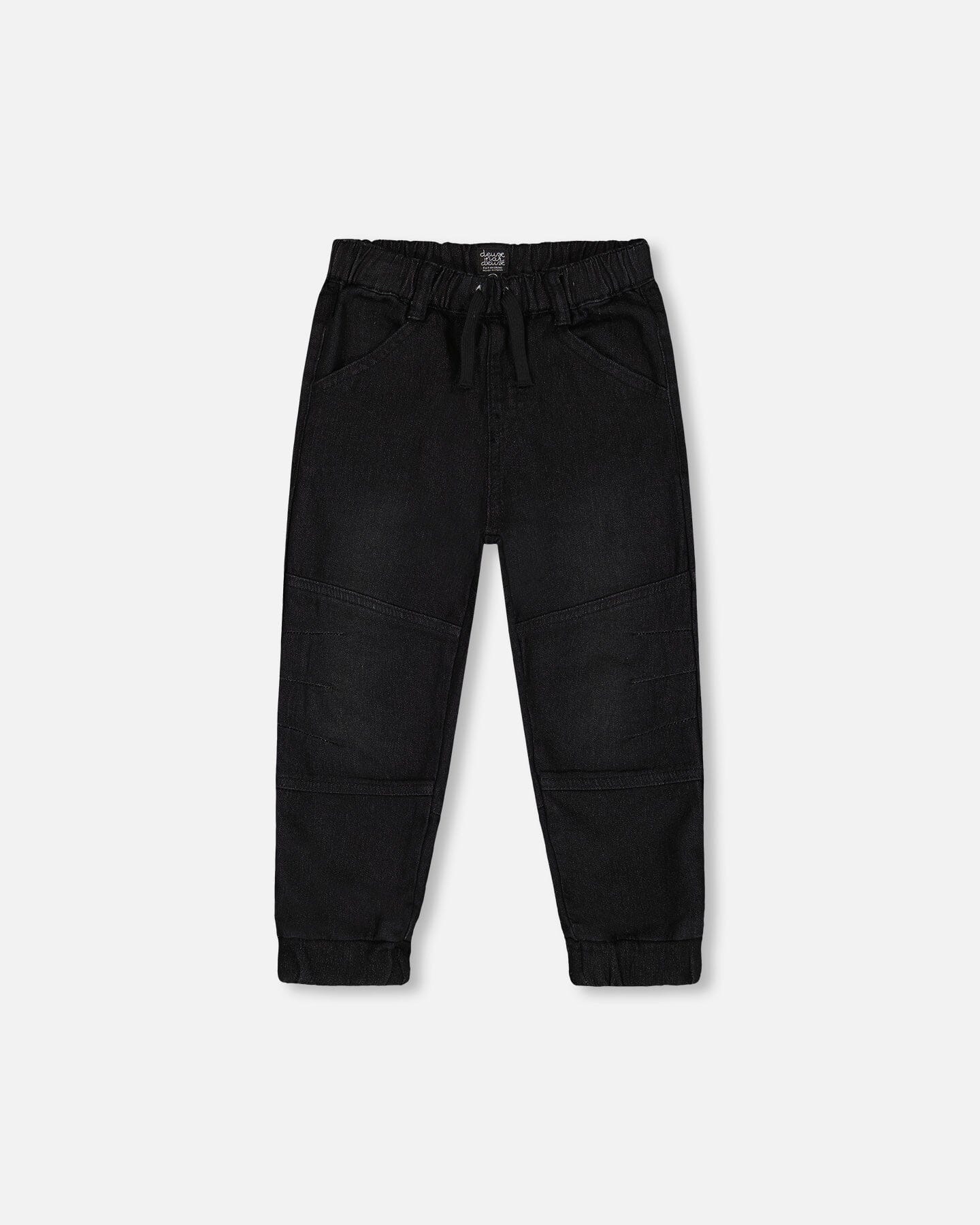 French Terry Jogger Pants Black Denim - G20YB24_124