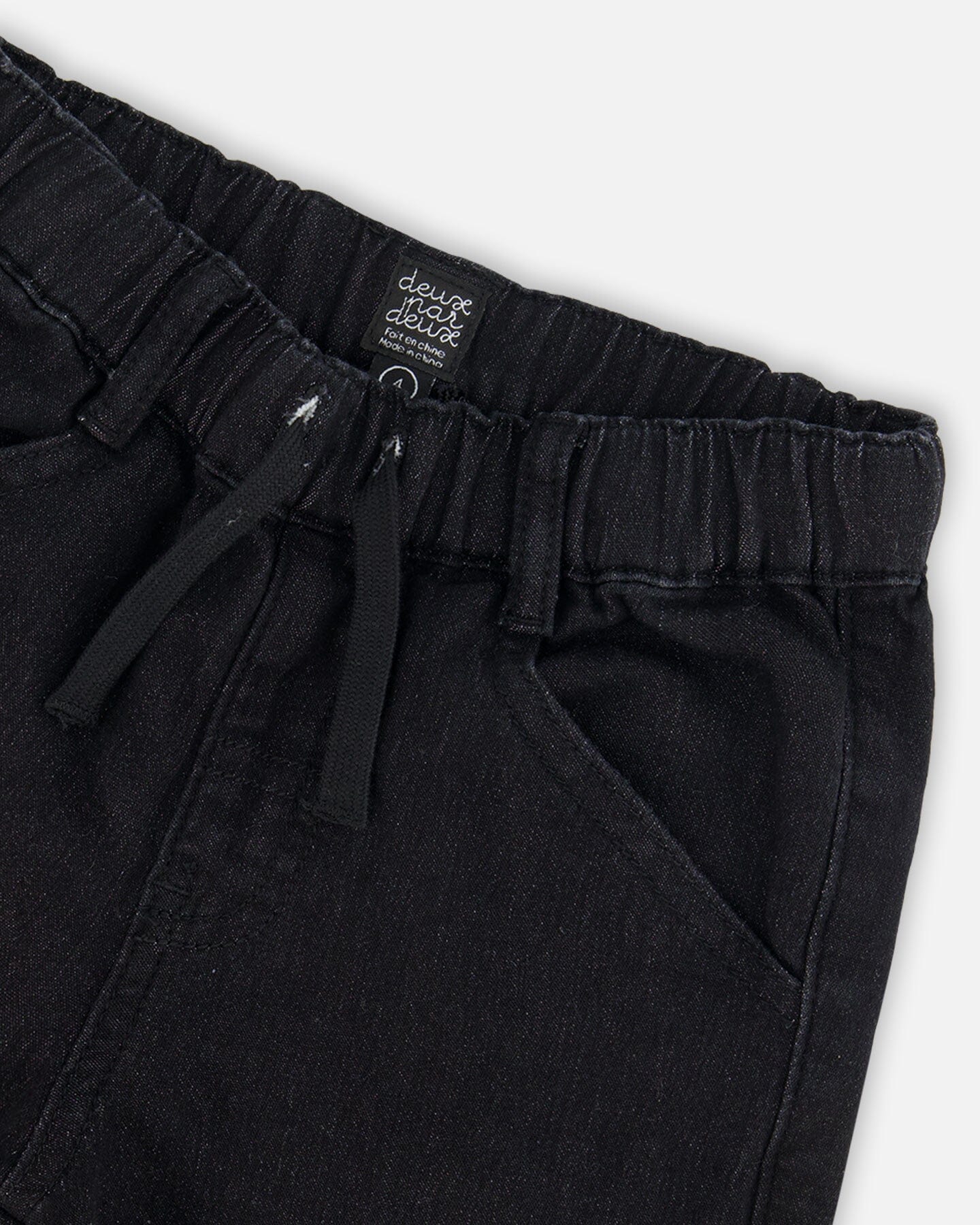 French Terry Jogger Pants Black Denim - G20YB24_124