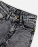 French Terry Black Denim Pants With Contrasting Patch - G20YB25_124
