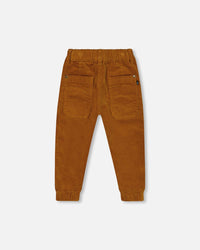 Stretch Corduroy Jogger Pants Caramel Brown Pants & Shorts Deux par Deux 