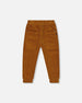 Stretch Corduroy Jogger Pants Caramel Brown Pants & Shorts Deux par Deux 