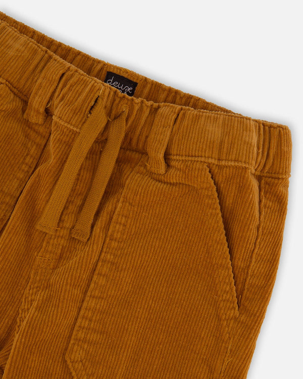 Stretch Corduroy Jogger Pants Caramel Brown Pants & Shorts Deux par Deux 