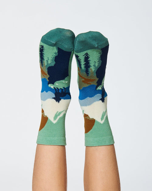 Socks Sage With Landscape Accessories Deux par Deux 