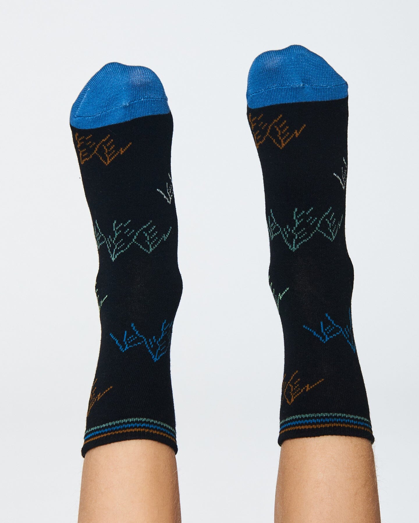 Socks Black With Mountains Accessories Deux par Deux 