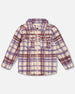 Zip Front Sherpa Overshirt Plaid Purple And White Sweaters & Hoodies Deux par Deux 