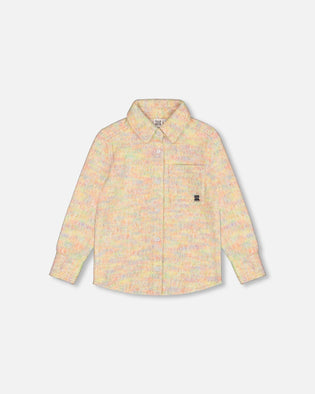 Button Down Felt Overshirt Light Beige Multicolor - G20YG16_000