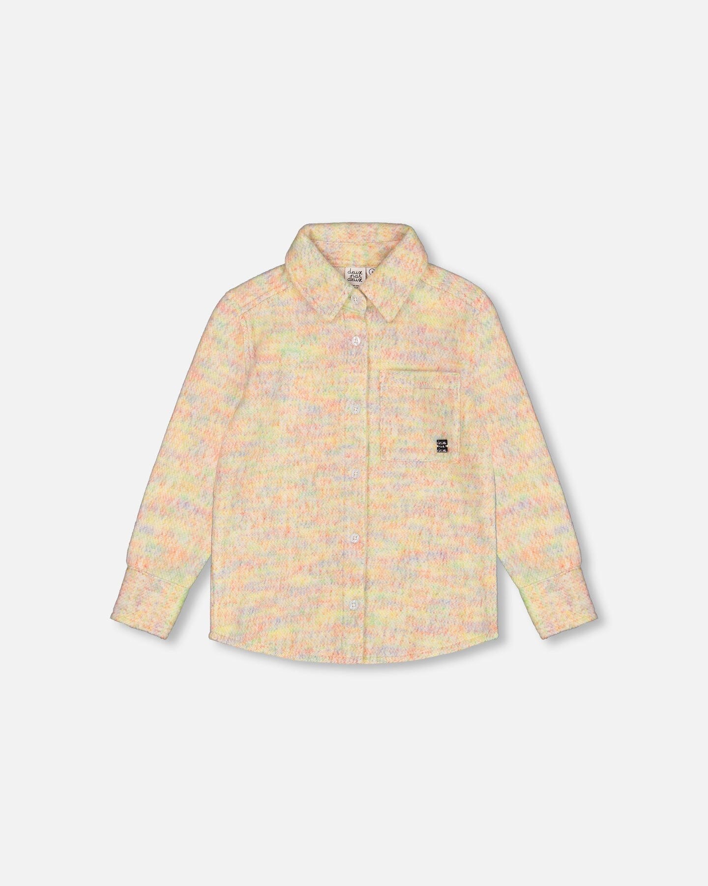 Button Down Felt Overshirt Light Beige Multicolor - G20YG16_000