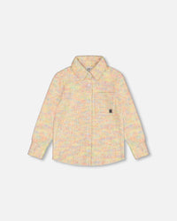 Button Down Felt Overshirt Light Beige Multicolor - G20YG16_000