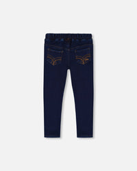 Plush Lined Dark Blue Denim Jeggings - G20YG21_123