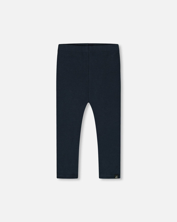 Rib Leggings Navy Leggings Deux par Deux 