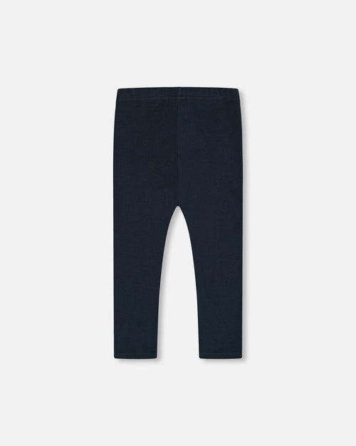 Rib Leggings Navy Leggings Deux par Deux 