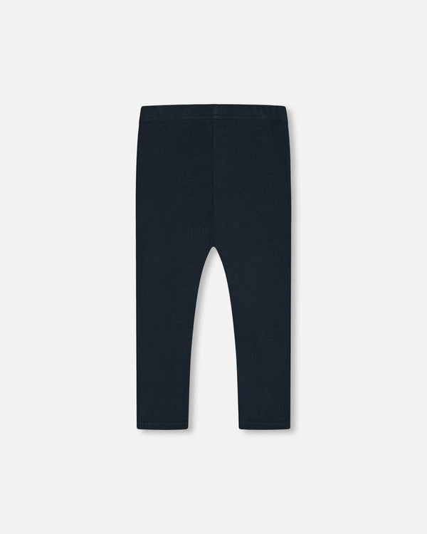 Rib Leggings Navy Leggings Deux par Deux 