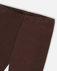 Rib Leggings Dark Brown Leggings Deux par Deux 