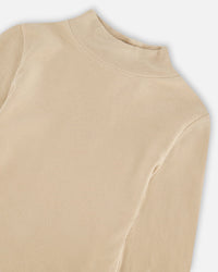 Super Soft Brushed Mock Neck Top Medium Beige - G20YG71_116