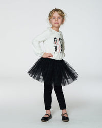 Leggings With Tulle Skirt Black Leggings Deux par Deux 