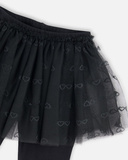 Leggings With Tulle Skirt Black - G20YG81_999