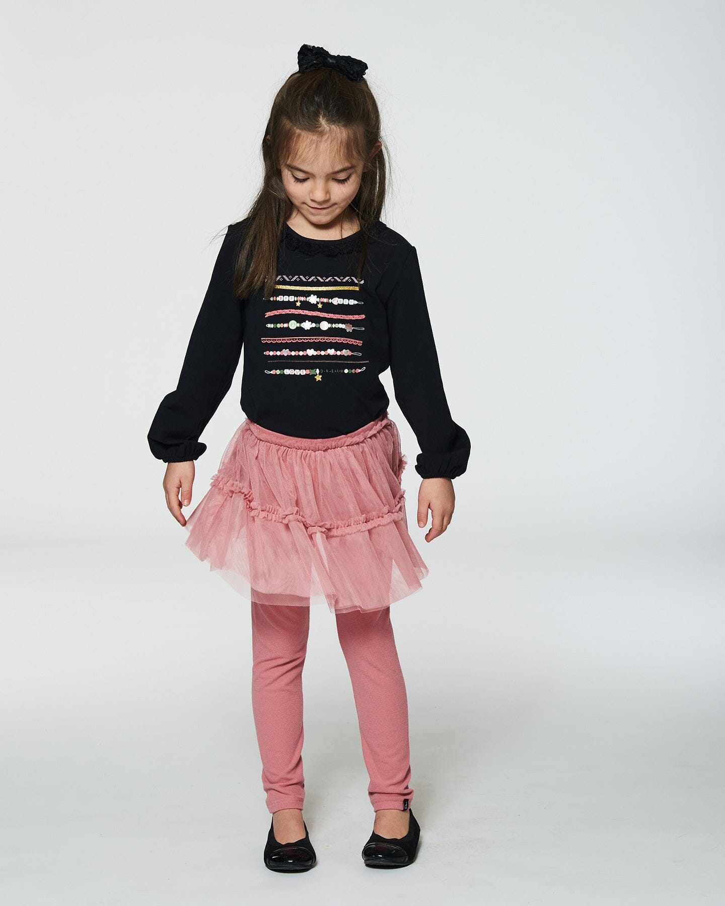 Leggings With Tulle Skirt Pink Leggings Deux par Deux 