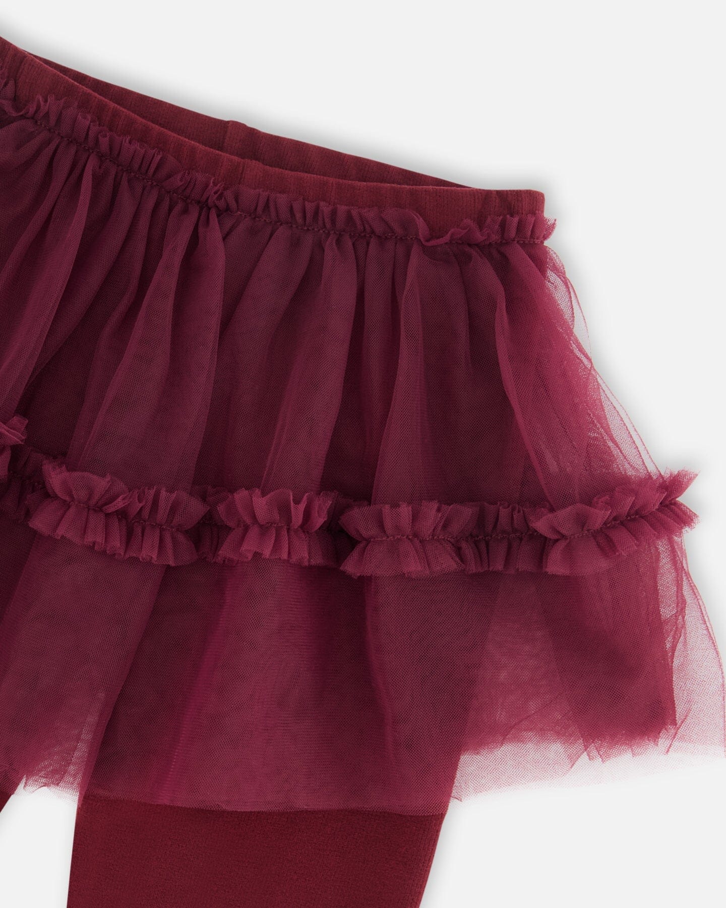 Leggings With Tulle Skirt Burgundy - G20YG82_791